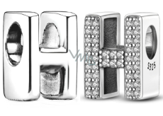 Charm Sterling silver 925 Alphabet letter H, bead for bracelet