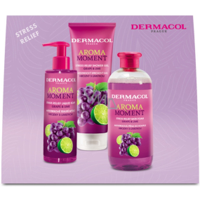 Dermacol Aroma Ritual Grapes and Lime shower gel 250 ml + liquid soap 250 ml + bath foam 500 ml, cosmetic set for women