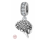 Charm Sterling silver 925 Anatomical biology - Brain, bracelet pendant, symbol