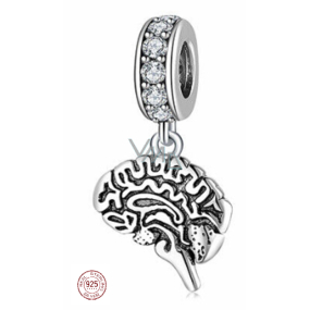 Charm Sterling silver 925 Anatomical biology - Brain, bracelet pendant, symbol