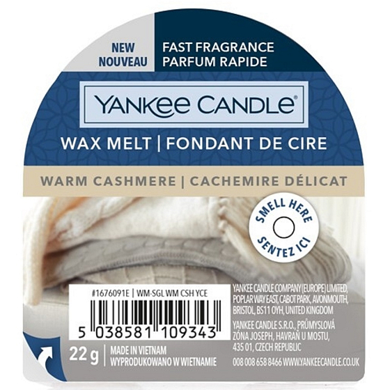 Yankee Candle Warm Cashmere - Warm cashmere scented wax for aroma lamp 22 g