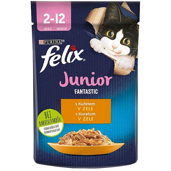 Felix Fantastic Junior capsule chicken in jelly, complete food for kittens up to 1 year 85 g