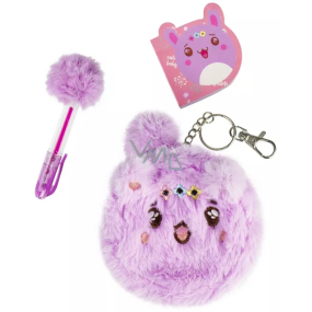 Albi 3in1 Fluffy case with pen and notepad Rabbit