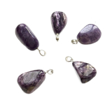 Charoite Tumbled Pendant, natural stone approx. 2.6 cm