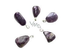 Charoite Tumbled Pendant, natural stone approx. 2.6 cm