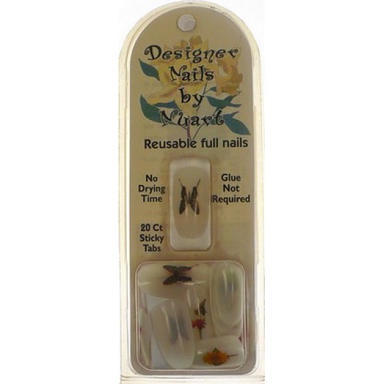 Absolute Cosmetics Designer Nails by Nuart Artificial Nails 20 Pieces Butterflies