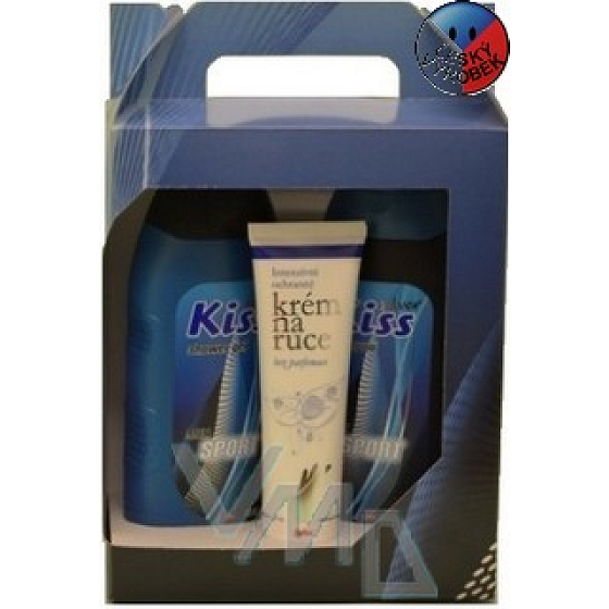 Mika Kiss Silver Sport 2 in 1 shower gel 400 ml + shampoo 400 ml + hand cream 100 ml, cosmetic set