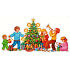 Window foil without glue children by the tree strip 42 x 22 cm