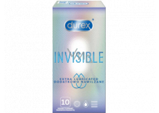 Durex Invisible Extra Thin Extra Lubricated condoms extra thin, extra lubricated nominal width: 54 mm 10 pieces