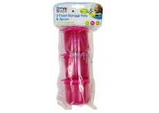 First Steps Travel set for feeding 3 jars + spoon pink