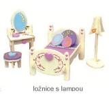 Mini Dream Home Wooden puzzle furniture of dreams Bedroom with lamp 20 x 15 cm