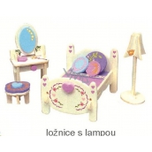 Mini Dream Home Wooden puzzle furniture of dreams Bedroom with lamp 20 x 15 cm