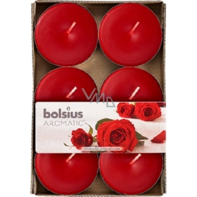Bolsius Aromatic Maxi Velvet Rose - Roses scented tealights 6 pieces, burning time 8 hours