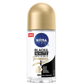 Nivea Invisible Black & White Silky Smooth ball antiperspirant deodorant roll-on for women 50 ml