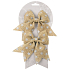 Jute bow with silver stars 12 cm, 2 pieces