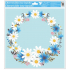 Window foil without glue with glitter flowers wreath 33 x 30 cm