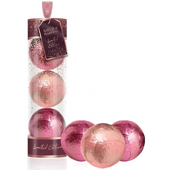 Baylis & Harding Midnight Plum and Wild Blackberry Sparkling Ballistic Bath Ball 3 x 140 g, cosmetic set