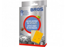 Bros Glue plates for pots, attracts and catches pests on plants 10 pieces + 5 handles