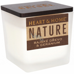 Heart & Home Nature Tomato wood and geranium scented candle small glass, burning time up to 20 hours 90 g