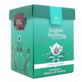 English Tea Shop Organic Cranberry, Hibiscus and Rosehip loose tea 80 g + wooden measuring cup with buckle