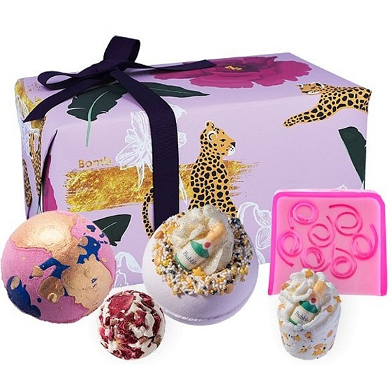 Bomb Cosmetics Wild at Heart bath bomb 2 x 160 g + glycerin soap 100 g + butter ball 30 g + bath stick 50 g, cosmetic set