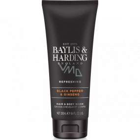 Baylis & Harding Men Black Pepper and Ginseng Cleansing Gel for Body and Hair 250 ml