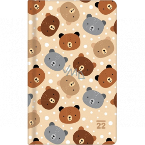 Albi Diary 2022 Pocket weekly Teddy Bears 15.5 x 9.5 x 1.2 cm