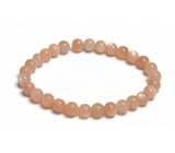 Sunstone bracelet elastic natural stone, ball 6 mm / 16-17 cm, hides the power of the Sun and fire