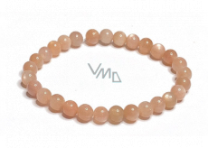 Sunstone bracelet elastic natural stone, ball 6 mm / 16-17 cm, hides the power of the Sun and fire