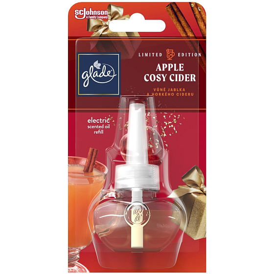 Glade Electric Scented Oil Apple Cosy Cider - Apple and hot cider liquid refill for electric air freshener 20 ml