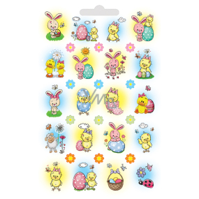 Arch Easter water decals for eggs with glitter Rabbit 9,5 x 15 cm 32 pieces