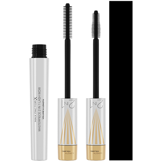 Max Factor Masterpiece 2in1 Lash Wow Lengthening and Volumizing Mascara 001 Black 7 ml
