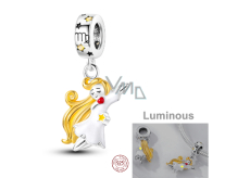 Sterling Silver 925 Luminous - Zodiac Sign Virgo, Bracelet Pendant