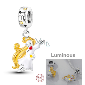 Sterling Silver 925 Luminous - Zodiac Sign Virgo, Bracelet Pendant