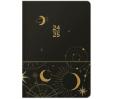 Albi Weekly Diary 18 months 2024 - 2025 Black, Astrology 12,5 cm x 17 cm x 1,3 cm