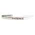 Stainless steel bracelet silver with engraving Patience, open cuff, 4 mm