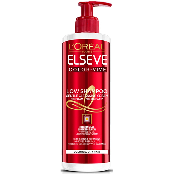 Loreal Paris Elseve Color Vive Low shampoo for colored, dry hair dispenser 400 ml