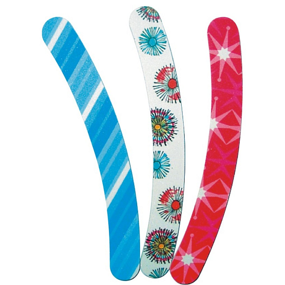 Abella Curved Colorful Nail File 17 cm Various Designs and Colors 1 piece EMP-8