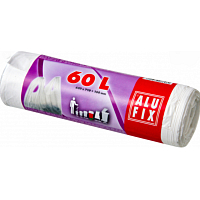 Alufix Trash bags with handles white, 12 µ, 60 liters, 64 x 71 x 16 cm, 12 pieces