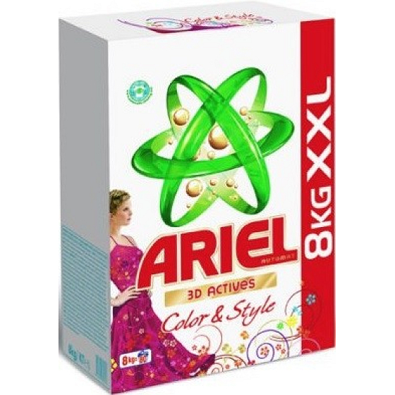 Ariel Automat 3D Actives Color & Style washing powder for colored laundry 8 kg