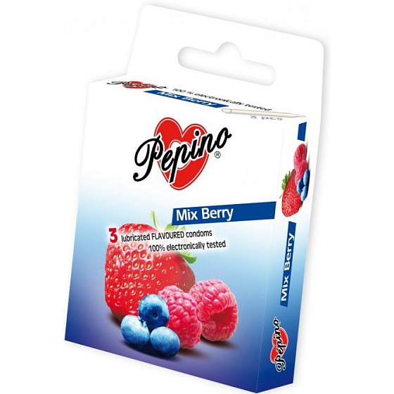 Pepino Mix Berry natural latex condom 3 pieces