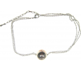 Silver necklace with pendant ball 44 cm
