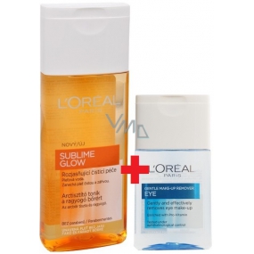 Loreal Paris Sublime Glow brightening cleansing lotion for tired skin 200 ml + Loreal Paris gentle eye make-up remover 125 ml, cosmetic set