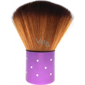 Cosmetic brush with synthetic bristles for powder purple handle 7 cm 30450