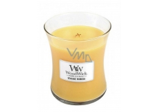 WoodWick Seaside Mimosa - Mimosa on the coast scented candle with wooden wick and lid glass medium 275 g
