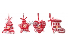 Decoration knitted with a button, Norwegian patterns for hanging 9 cm 1 piece