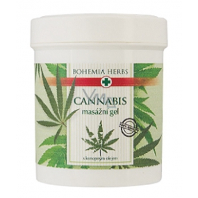Bohemia Gifts Cannabis Hemp Massage Gel with Menthol and Extracts of Chestnut, Comfrey, Camphor, and Eucalyptus for Massaging the Skin in the Area of Tired Muscles, Joints, and Tendons 125 ml