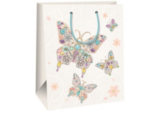 Gift bag AB big white with butterflies