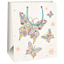 Ditipo Gift paper bag 26.4 x 13.7 x 32.4 cm white, with butterflies AB