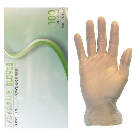 Disposable Gloves Gloves Vinyl disposable powder-free right-left size M box 100 pieces